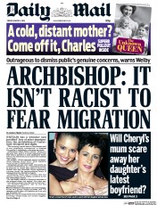 Daily Mail (UK) Newspaper Front Page for 11 March 2016