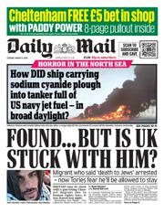Daily Mail front page for 11 March 2025