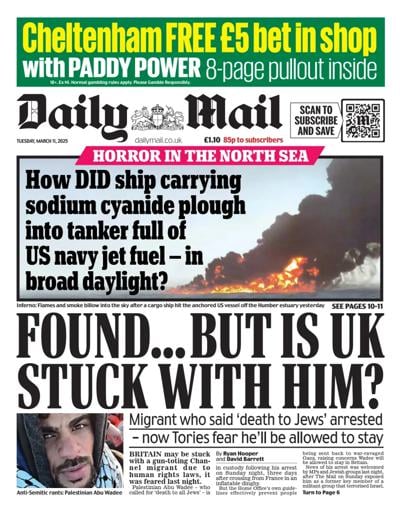 Daily Mail Newspaper Front Page (UK) for 11 March 2025
