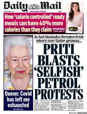 Daily Mail (UK) Newspaper Front Page for 11 April 2022