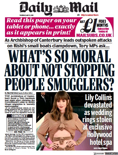 Daily Mail Newspaper Front Page (UK) for 11 May 2023