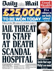 Daily Mail (UK) Newspaper Front Page for 11 June 2013