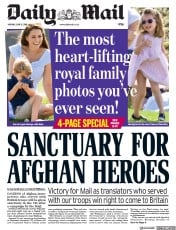 Daily Mail (UK) Newspaper Front Page for 11 June 2018