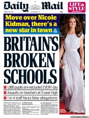 Daily Mail (UK) Newspaper Front Page for 11 July 2011