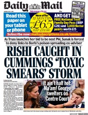 Daily Mail (UK) Newspaper Front Page for 11 July 2022