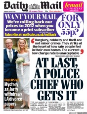 Daily Mail (UK) Newspaper Front Page for 11 August 2022
