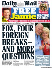 Daily Mail Newspaper Front Page (UK) for 12 October 2011