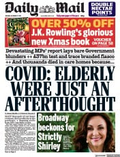 Daily Mail (UK) Newspaper Front Page for 12 October 2021