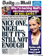 Daily Mail (UK) Newspaper Front Page for 12 November 2019