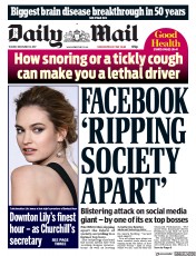 Daily Mail (UK) Newspaper Front Page for 12 December 2017