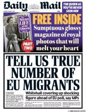 Daily Mail (UK) Newspaper Front Page for 12 March 2016
