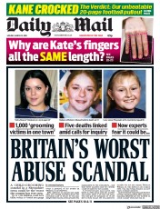 Daily Mail (UK) Newspaper Front Page for 12 March 2018