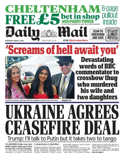 Daily Mail Newspaper Front Page (UK) for 12 March 2025