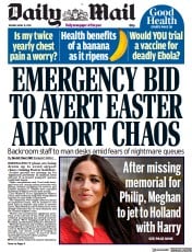 Daily Mail (UK) Newspaper Front Page for 12 April 2022
