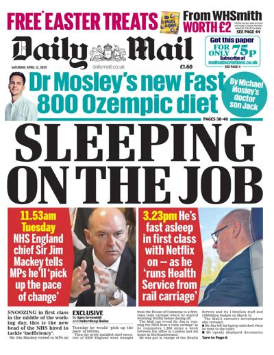 Daily Mail Newspaper Front Page (UK) for 12 April 2025