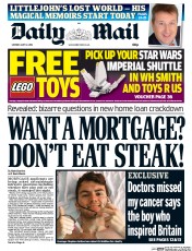 Daily Mail Newspaper Front Page (UK) for 12 May 2014