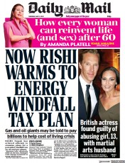 Daily Mail (UK) Newspaper Front Page for 12 May 2022