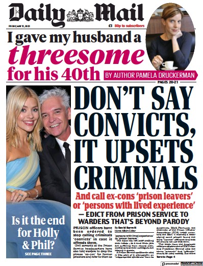 Daily Mail Newspaper Front Page (UK) for 12 May 2023
