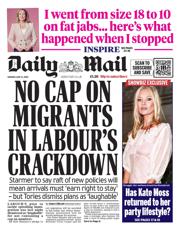 Daily Mail front page for 12 May 2025