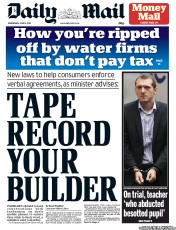 Daily Mail (UK) Newspaper Front Page for 12 June 2013