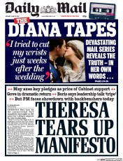 Daily Mail (UK) Newspaper Front Page for 12 June 2017