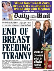 Daily Mail (UK) Newspaper Front Page for 12 June 2018