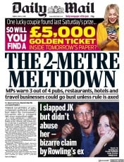 Daily Mail (UK) Newspaper Front Page for 12 June 2020