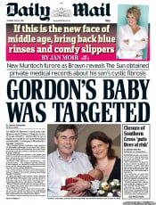 Daily Mail (UK) Newspaper Front Page for 12 July 2011