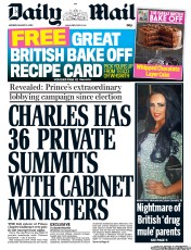 Daily Mail (UK) Newspaper Front Page for 12 August 2013