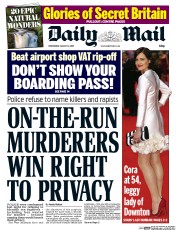 Daily Mail (UK) Newspaper Front Page for 12 August 2015