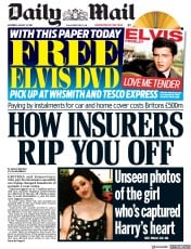 Daily Mail (UK) Newspaper Front Page for 12 August 2017