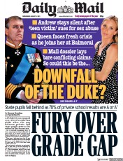 Daily Mail (UK) Newspaper Front Page for 12 August 2021