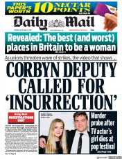 Daily Mail (UK) Newspaper Front Page for 12 September 2017