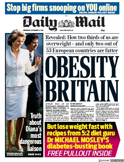 Daily Mail Newspaper Front Page (UK) for 12 September 2018