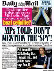 Daily Mail front page for 12 September 2023