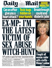 Daily Mail (UK) Newspaper Front Page for 13 October 2015