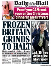 Daily Mail (UK) Newspaper Front Page for 13 December 2022