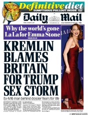 Daily Mail (UK) Newspaper Front Page for 13 January 2017