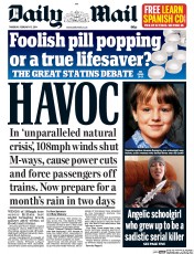 Daily Mail Newspaper Front Page (UK) for 13 February 2014