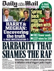 Daily Mail (UK) Newspaper Front Page for 13 March 2021