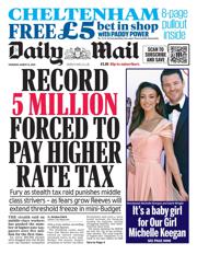 Daily Mail front page for 13 March 2025