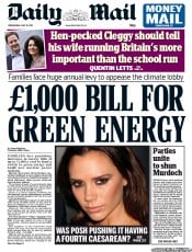 Daily Mail (UK) Newspaper Front Page for 13 July 2011