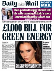 Daily Mail (UK) Newspaper Front Page for 13 July 2011