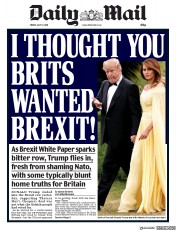 Daily Mail (UK) Newspaper Front Page for 13 July 2018