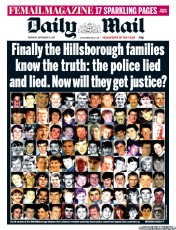 Daily Mail (UK) Newspaper Front Page for 13 September 2012