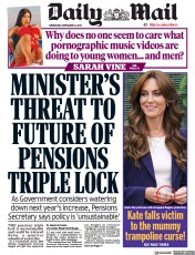 Daily Mail front page for 13 September 2023