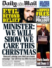 Daily Mail (UK) Newspaper Front Page for 14 November 2020