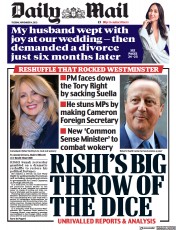 Daily Mail front page for 14 November 2023