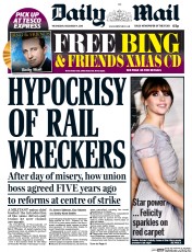 Daily Mail (UK) Newspaper Front Page for 14 December 2016