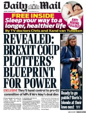 Daily Mail (UK) Newspaper Front Page for 14 January 2019